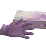 GANTS NITRILE MAUVE ET BLEU ET NOIR
