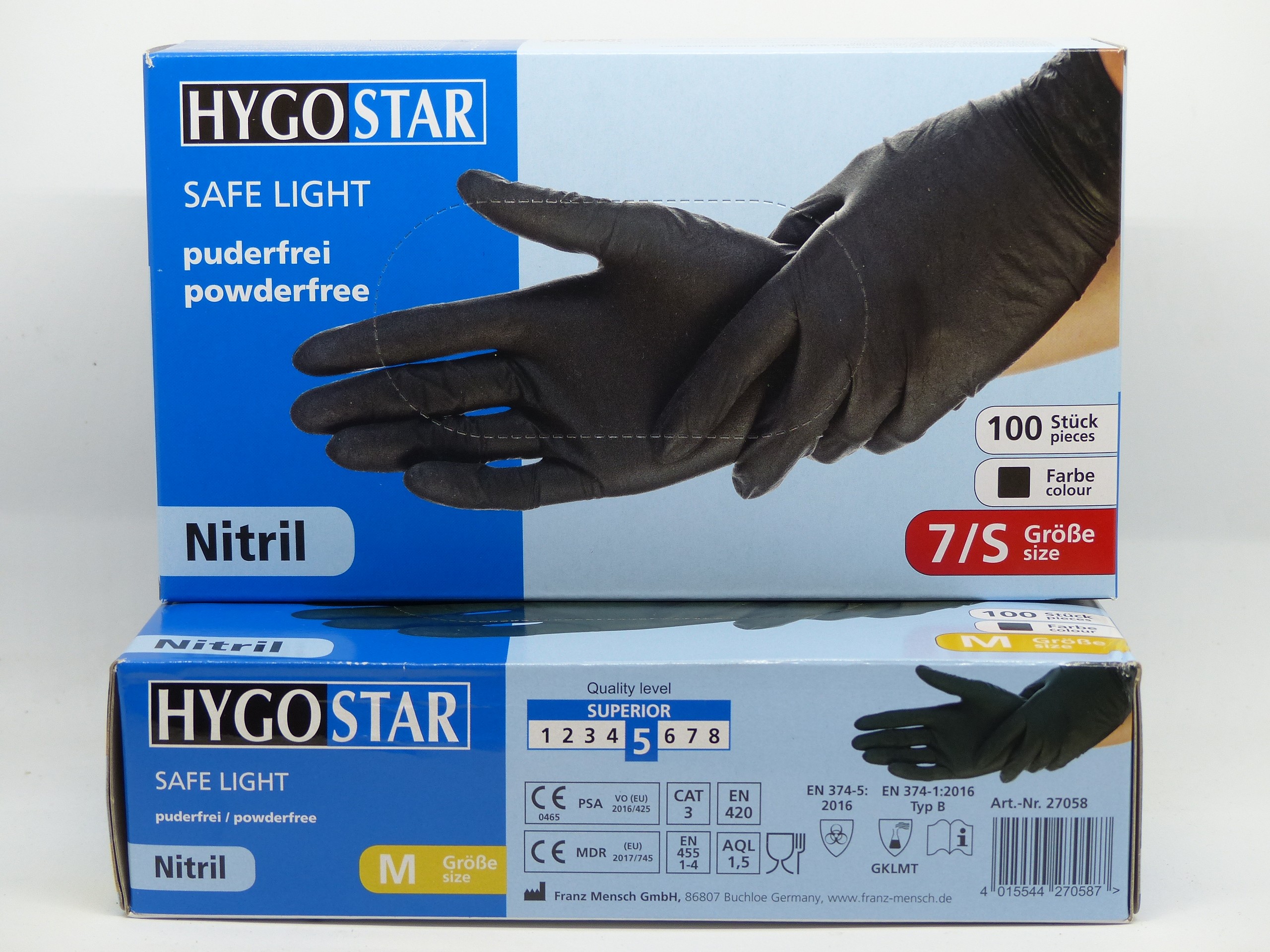 GANTS NITRILE MAUVE ET BLEU ET NOIR – Image 3